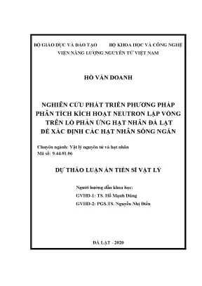 Phát triển phương pháp phân tích kích hoạt neutron trên 