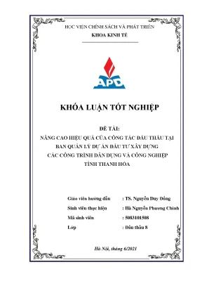 Nâng cao hiệu quả đấu thầu tại tỉnh Thanh Hóa