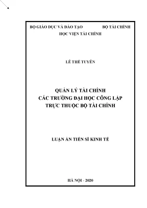 Quản lý tài chính tại các trường đại học công lập thuộc