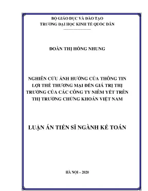 Nghiên cứu tác động của lợi thế thương mại đến giá trị