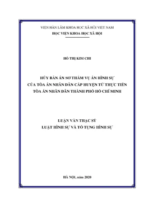 Hủy Bản Án Sơ Thẩm: Nghiên Cứu Từ Tòa Án Nhân Dân TP.HCM