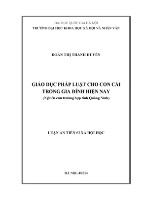 Nghiên cứu giáo dục pháp luật cho trẻ em tại Quảng Ninh
