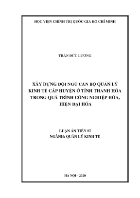 Xây dựng đội ngũ cán bộ quản lý kinh tế cấp huyện tại