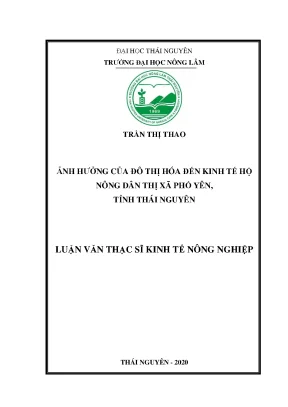 Tác động của đô thị hóa đến kinh tế hộ nông dân tại Phổ