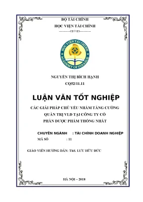 Giải pháp tăng cường quản trị vốn lưu động cho công ty 