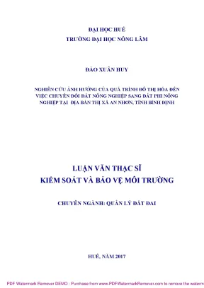 Ảnh hưởng của đô thị hóa đến chuyển đổi đất nông nghiệp