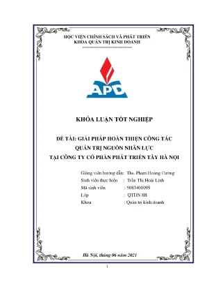 Cải thiện quản trị nhân lực tại công ty cổ phần phát