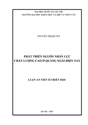 Phát triển nguồn nhân lực chất lượng cao tại Quảng Ngãi