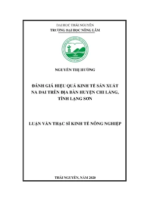 Đánh giá hiệu quả kinh tế sản xuất na dai tại Chi Lăng, 