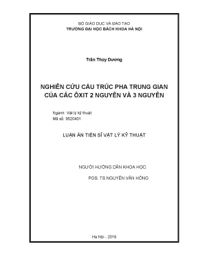 Nghiên cứu cấu trúc pha trung gian của ôxit 2 và 3 nguyên