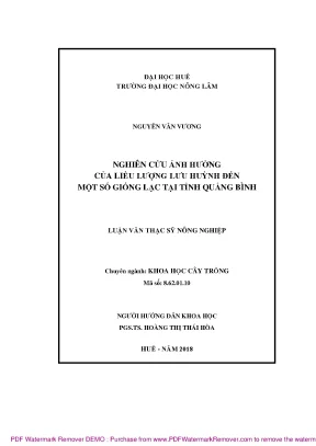 Ảnh hưởng của liều lượng lưu huỳnh đến giống lạc tại 
