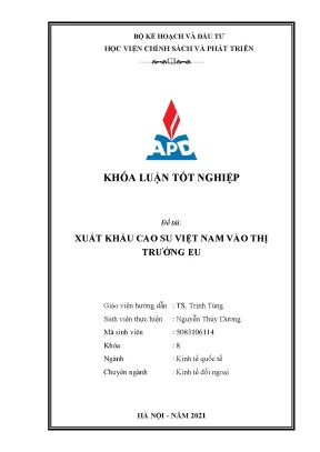 Xuất khẩu cao su Việt Nam sang thị trường EU: Cơ hội và 