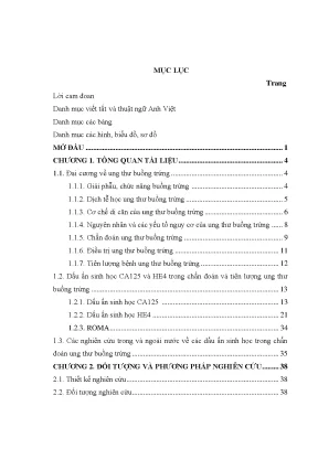 Giá trị xét nghiệm HE4 và CA125 trong chẩn đoán ung thư 