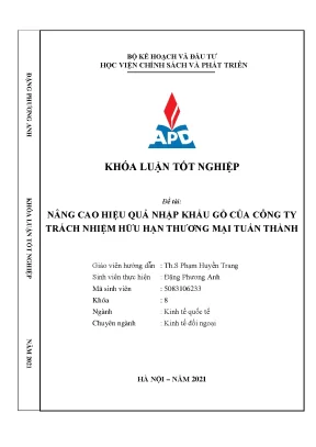 Tối ưu hóa hiệu quả nhập khẩu gỗ tại Công ty TNHH Thương 