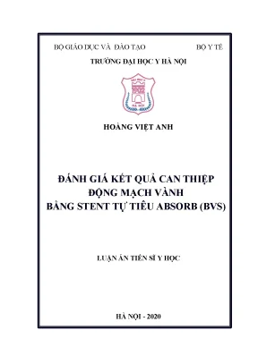 Đánh giá hiệu quả can thiệp động mạch vành bằng stent tự 