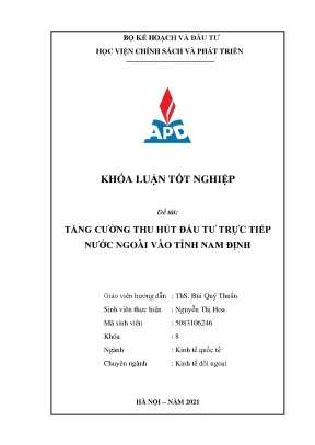Tăng cường thu hút đầu tư nước ngoài tại Nam Định