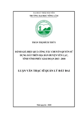 Đánh giá hiệu quả chuyển quyền sử dụng đất tại huyện Yên