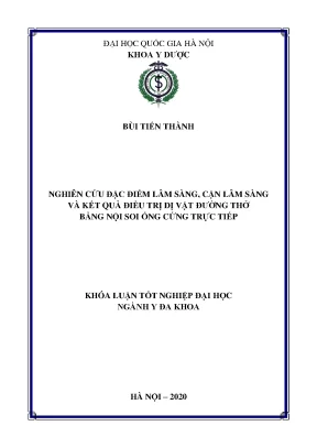 Nghiên cứu điều trị dị vật đường thở bằng nội soi ống 