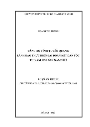 Đảng bộ Tỉnh Tuyên Quang và Vai Trò Lãnh Đạo Trong Đại 