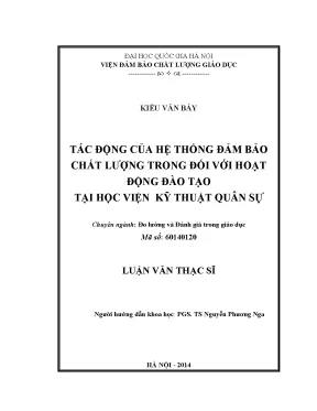 Tác động của hệ thống đảm bảo chất lượng đến đào tạo tại 
