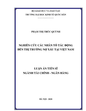 Nghiên cứu nhân tố ảnh hưởng đến thị trường nợ xấu tại