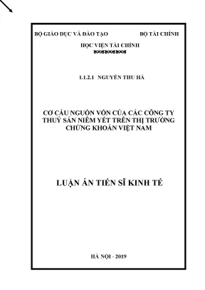 Cơ cấu nguồn vốn của công ty thuỷ sản niêm yết tại Việt Nam