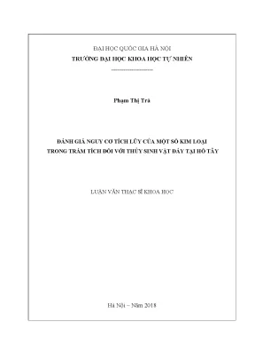 Đánh giá nguy cơ kim loại trong trầm tích đối với thủy