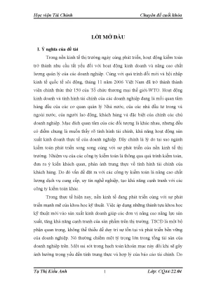 Hoàn thiện quy trình kiểm toán tài sản cố định tại công