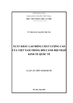 Xuất khẩu lao động chất lượng cao của Việt Nam trong hội
