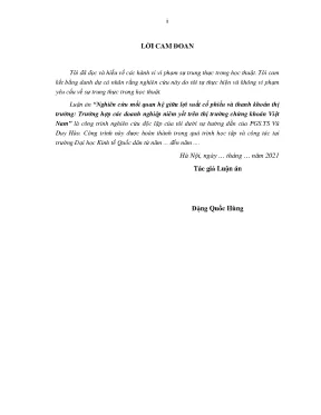 Nghiên cứu mối quan hệ giữa lợi suất cổ phiếu và thanh