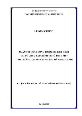 Quản trị tín dụng và tiết kiệm tại Tổ chức Tài chính Vi