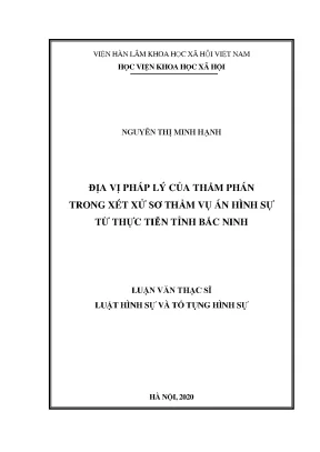 Địa vị pháp lý của thẩm phán trong xét xử hình sự tại