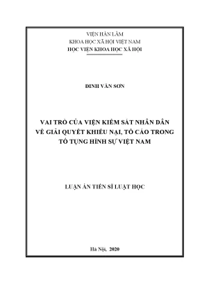 Vai trò của Viện Kiểm sát Nhân dân trong giải quyết 