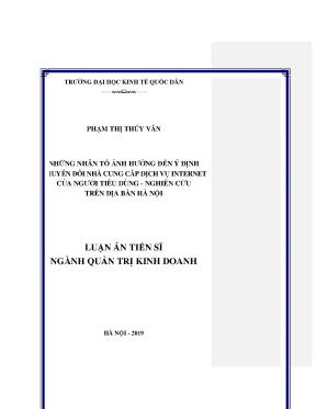 Những yếu tố ảnh hưởng đến ý định chuyển đổi nhà cung 