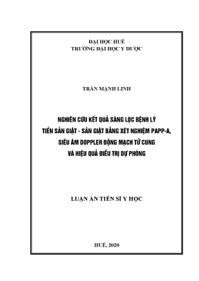 Nghiên cứu sàng lọc và điều trị tiền sản giật bằng xét 