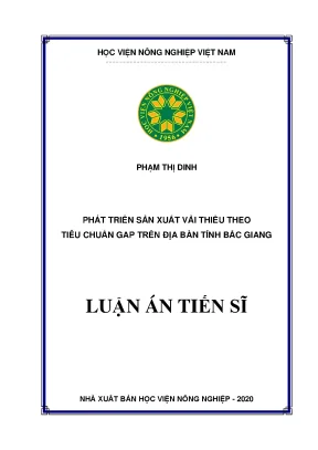 Luận án tiến sĩ: Phát triển sản xuất vải thiều theo tiêu 