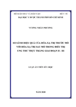 So sánh hiệu quả hóa xạ trị trước và sau mổ trong điều 