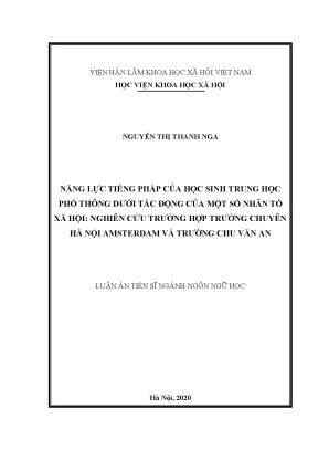Năng lực tiếng Pháp của học sinh THPT: Tác động của các 