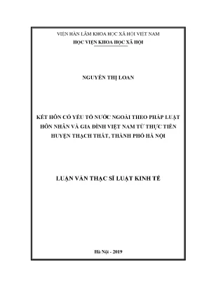 Nghiên cứu kết hôn có yếu tố nước ngoài theo pháp luật