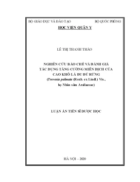 Nghiên cứu bào chế và tác dụng tăng cường miễn dịch của 