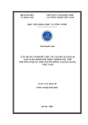 Cơ sở dữ liệu tần số allele 22 locus STR ở người Mông 