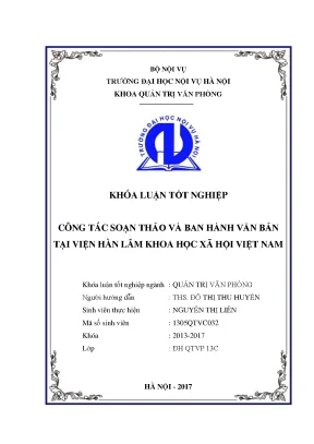 Nghiên cứu công tác soạn thảo và ban hành văn bản tại 