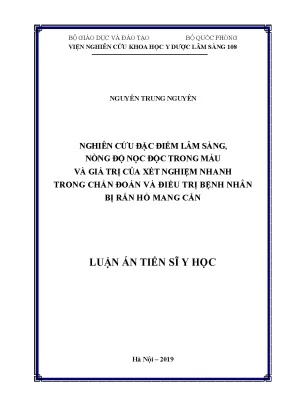 Nghiên cứu nồng độ nọc rắn hổ mang trong máu và giá trị 