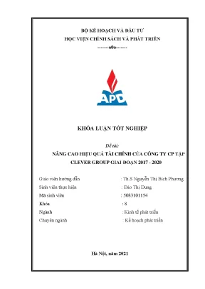 Nâng cao hiệu quả tài chính tại Clever Group giai đoạn 