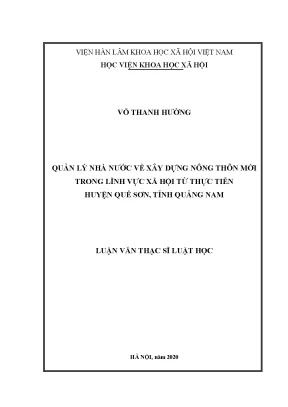 Quản lý nhà nước trong xây dựng nông thôn mới: Nghiên