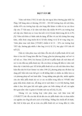 Kết quả phẫu thuật nội soi điều trị viêm phúc mạc do