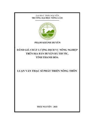 Đánh giá chất lượng dịch vụ nông nghiệp tại huyện Bá 