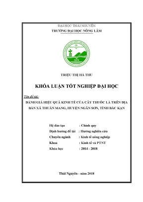 Đánh giá hiệu quả kinh tế cây thuốc lá tại xã Thuần 
