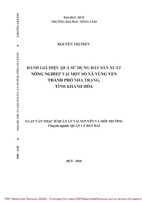 Đánh giá hiệu quả sử dụng đất nông nghiệp tại Nha Trang,