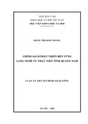 Chính sách phát triển bền vững làng nghề tại Quảng Nam